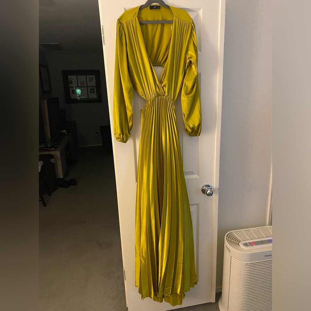 Gold maternity dress